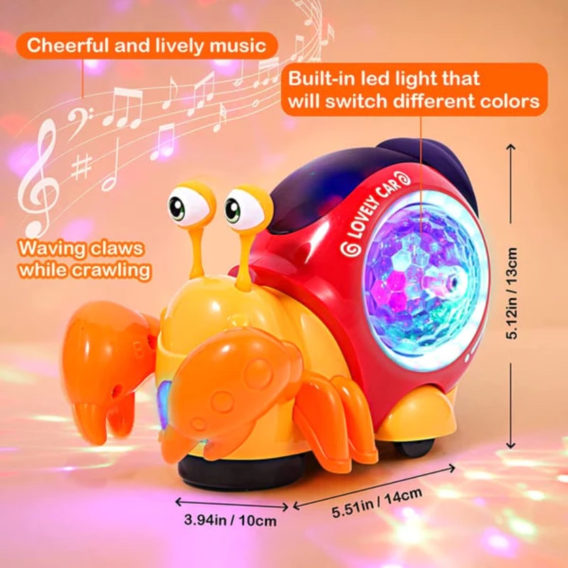 Crawling Crab Baby Toys with Music and LED Light Toddler Interactive Development Toy